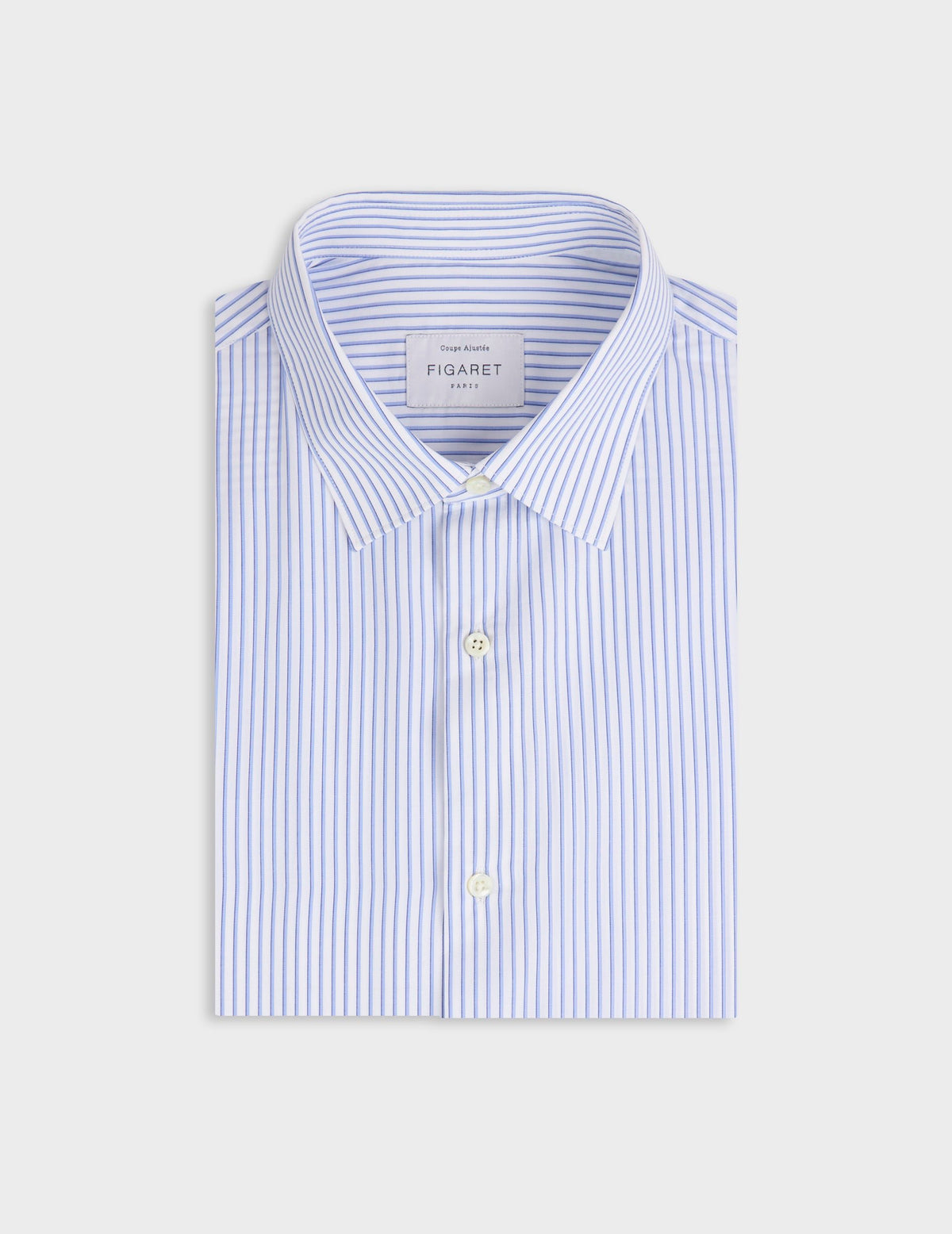 Chemise ajustée rayée bleue
