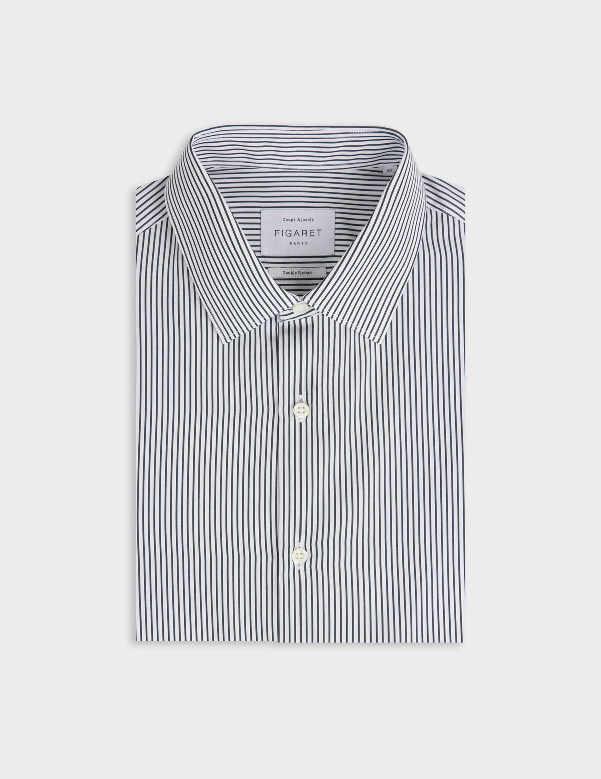 Chemise ajustée rayée verte