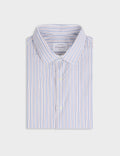 Chemise ajustée rayée bleue
