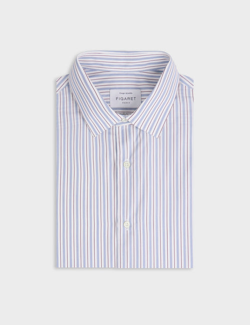 Chemise ajustée rayée bleue