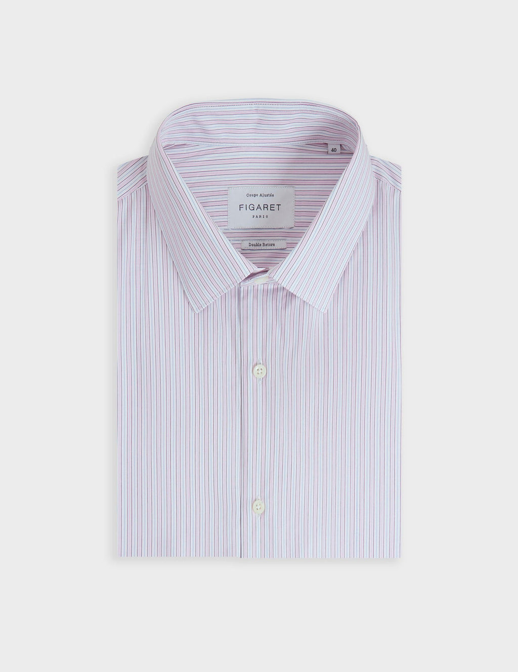 Chemise ajustée rayée rose