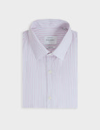 Chemise ajustée rayée rose