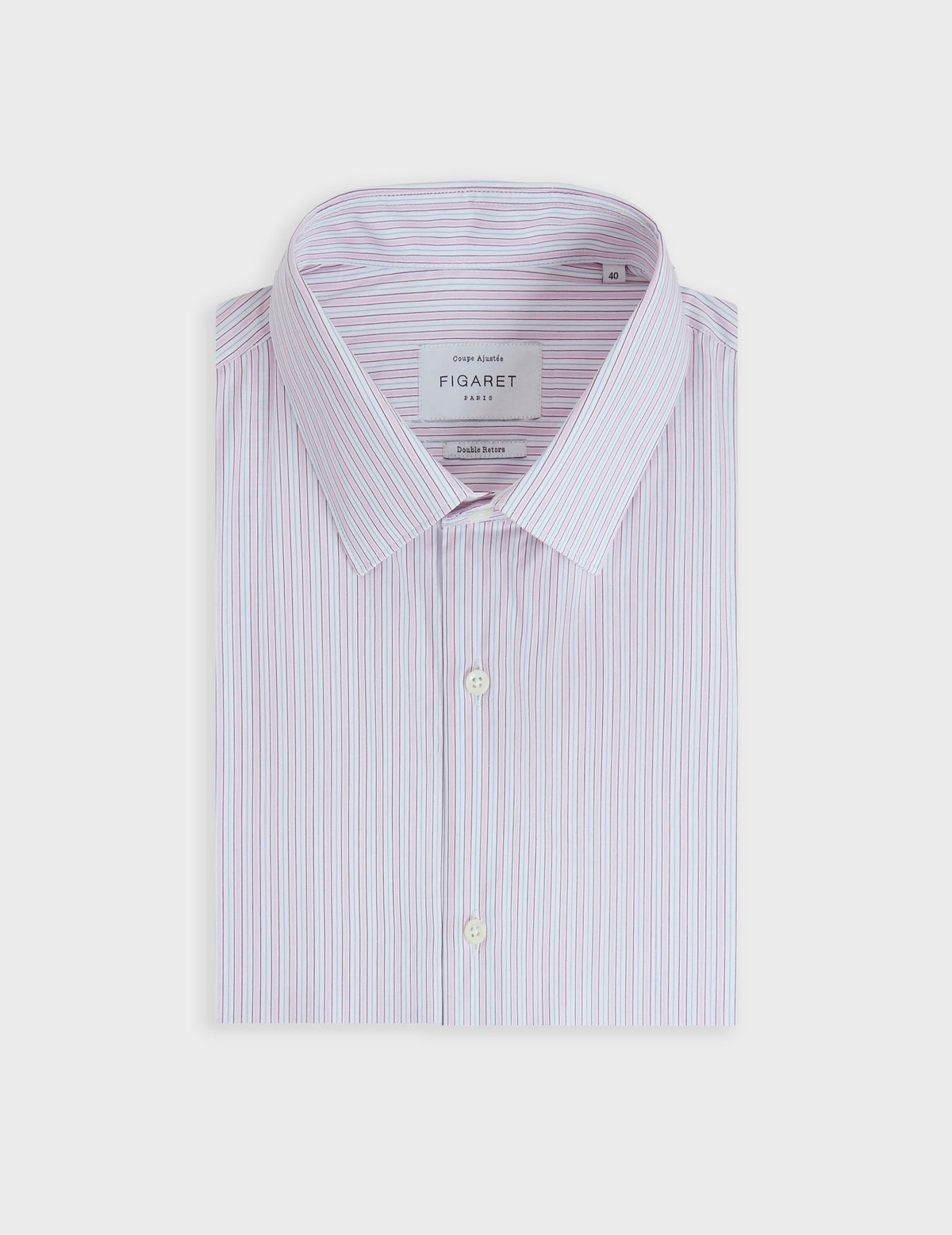 Chemise ajustée rayée rose
