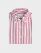Chemise semi-ajustée rayée rouge