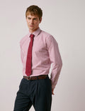 Chemise semi-ajustée rayée rouge