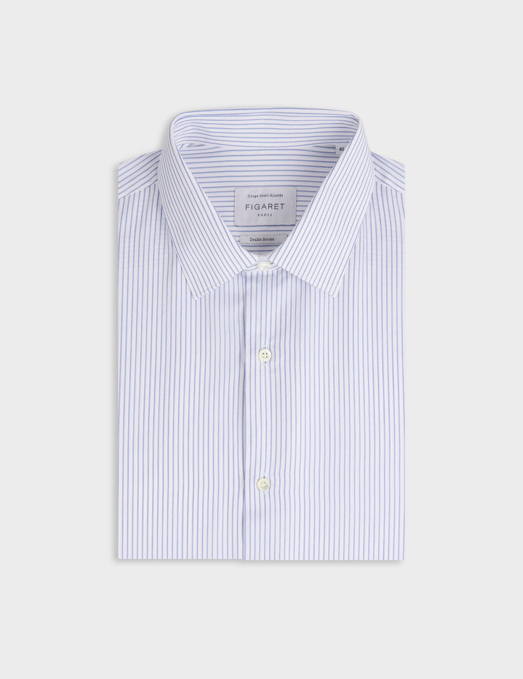 Chemise semi-ajustée rayée bleue