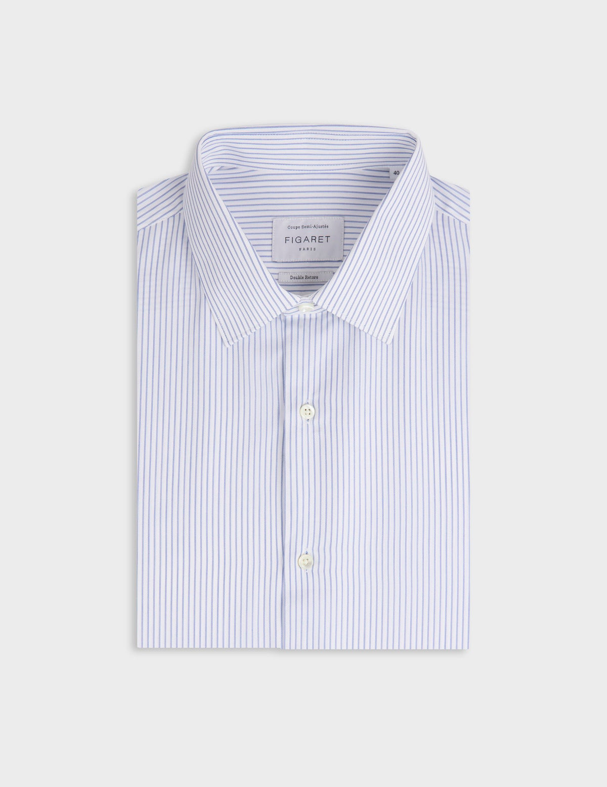 Chemise semi-ajustée rayée bleue