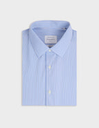Chemise semi-ajustée rayée bleue