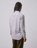 Chemise semi-ajustée rayée marron