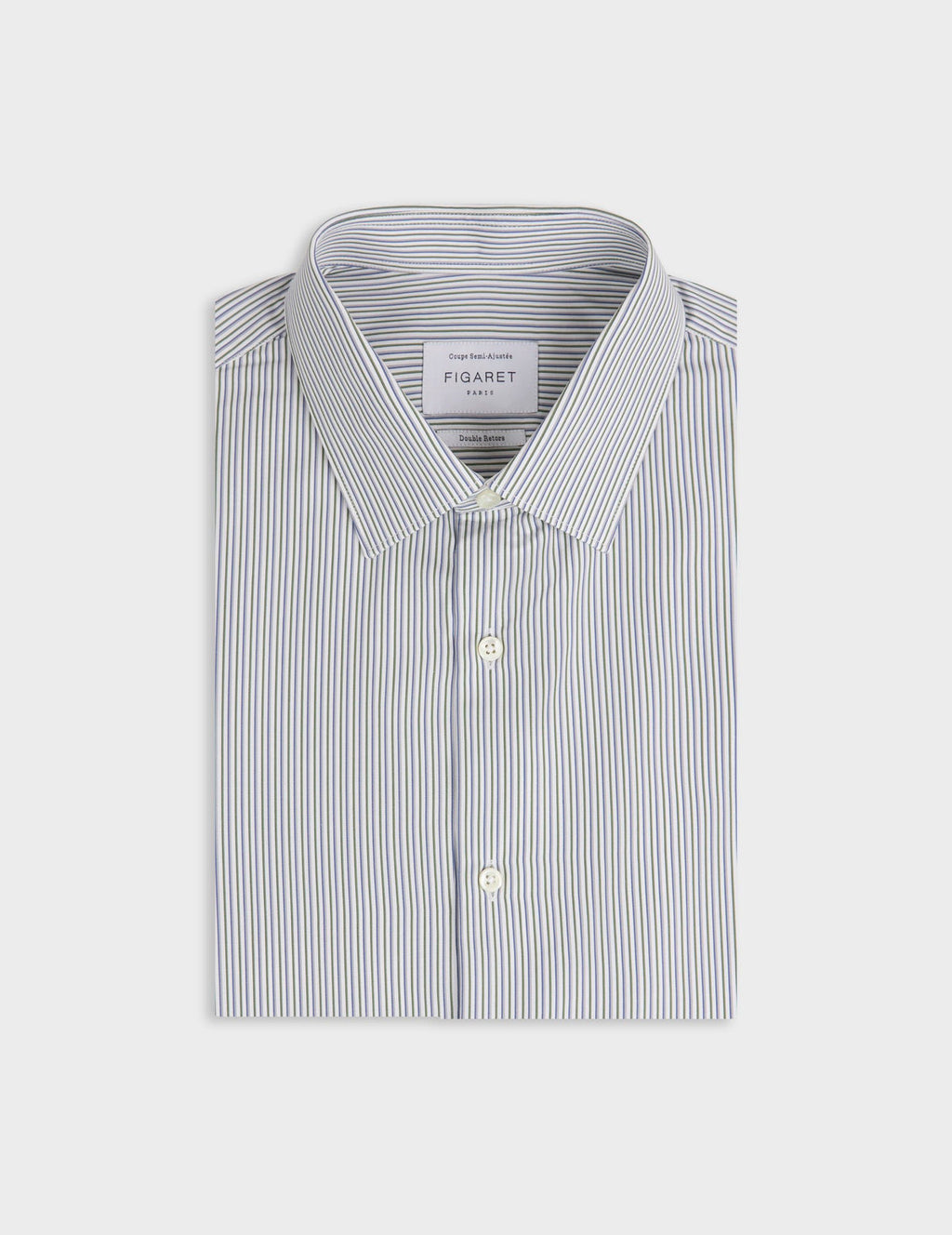Chemise semi-ajustée rayée verte