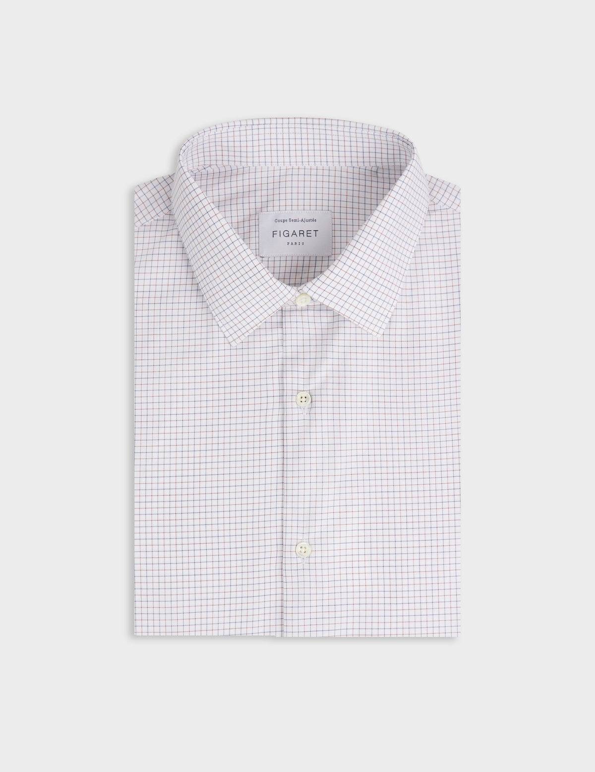 Chemise semi-ajustée à carreaux marron