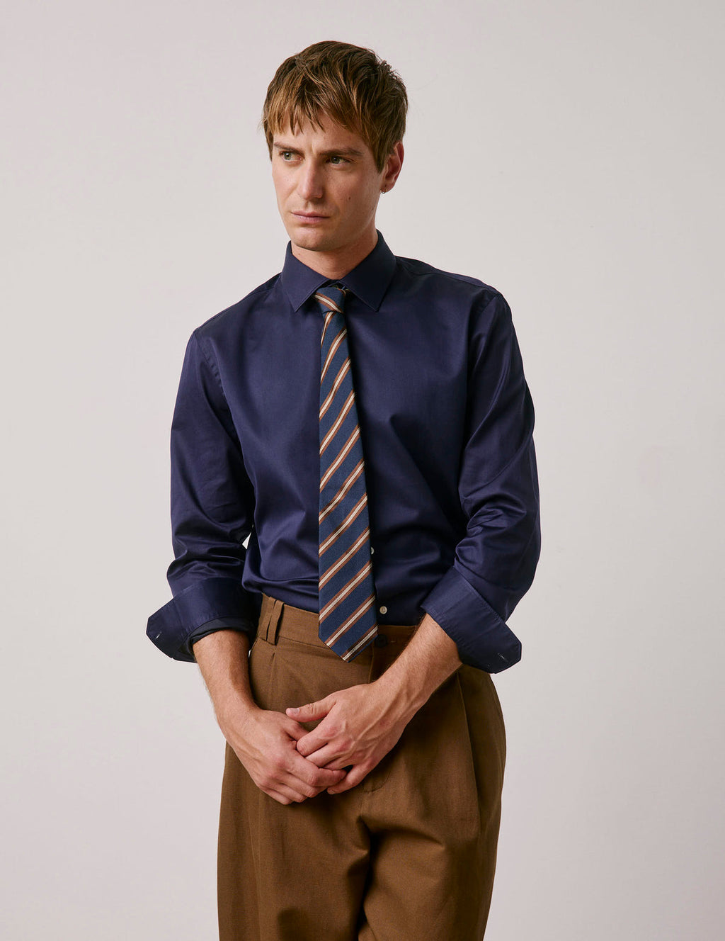 Chemise semi-ajustée Prestige bleu marine