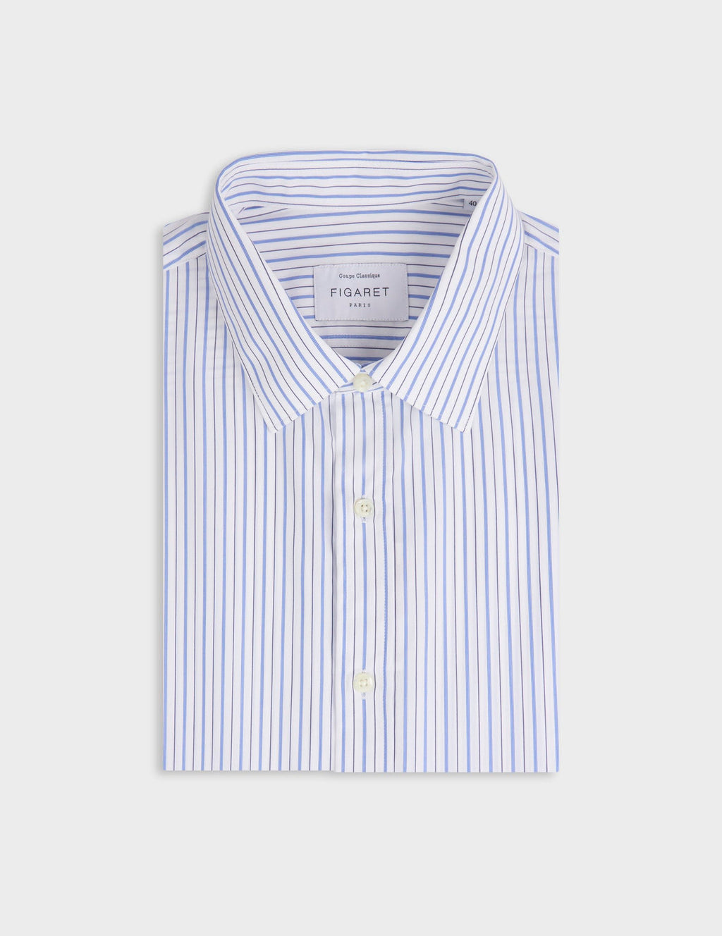 Chemise classique rayée bleue