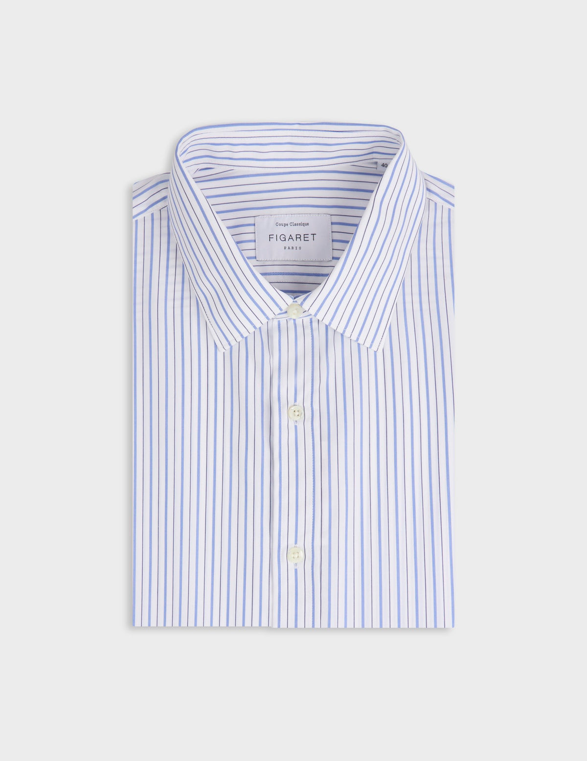 Chemise classique rayée bleue