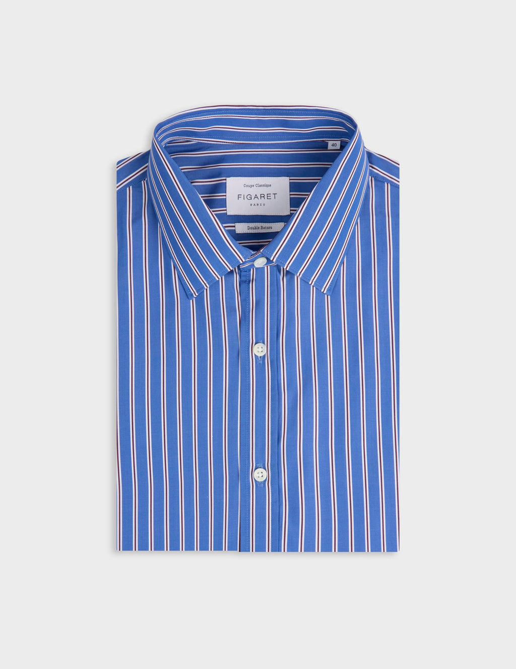 Chemise classique rayée bleue