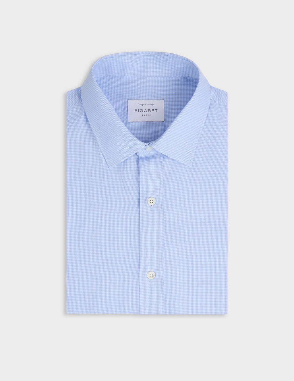 Chemise classique à carreaux bleu clair