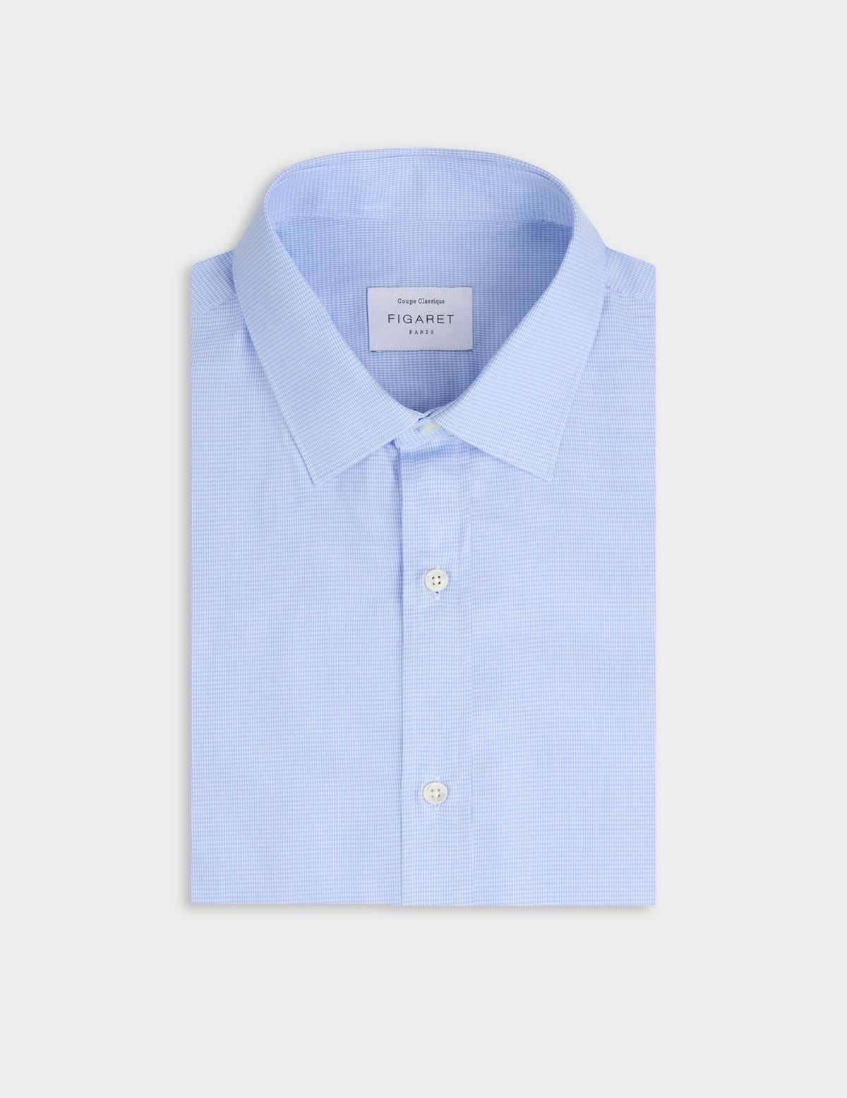 Chemise classique à carreaux bleu clair