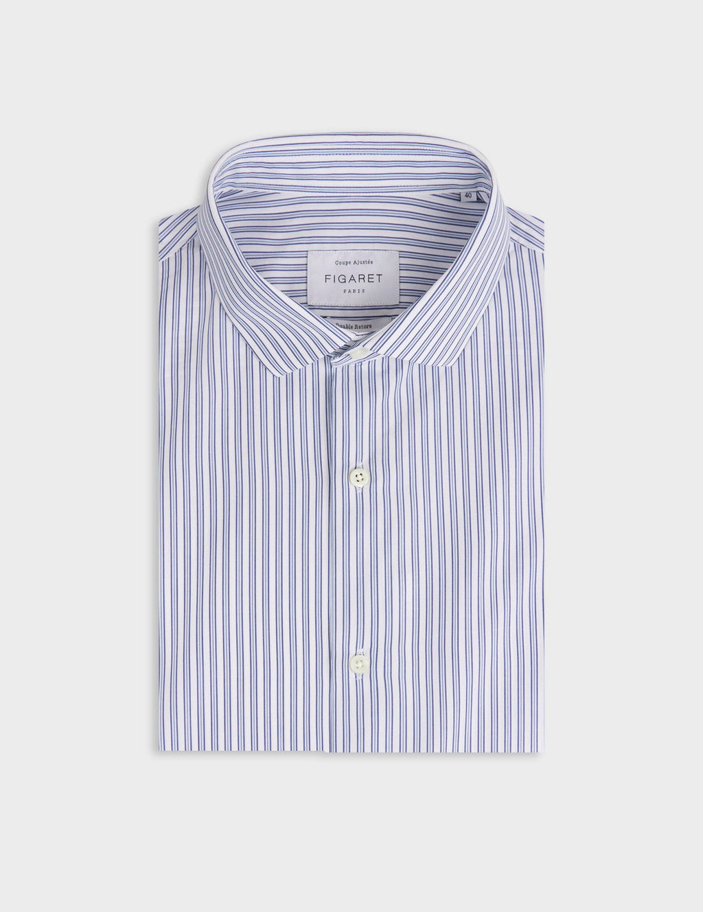 Chemise ajustée rayée bleue