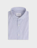 Chemise ajustée rayée bleue