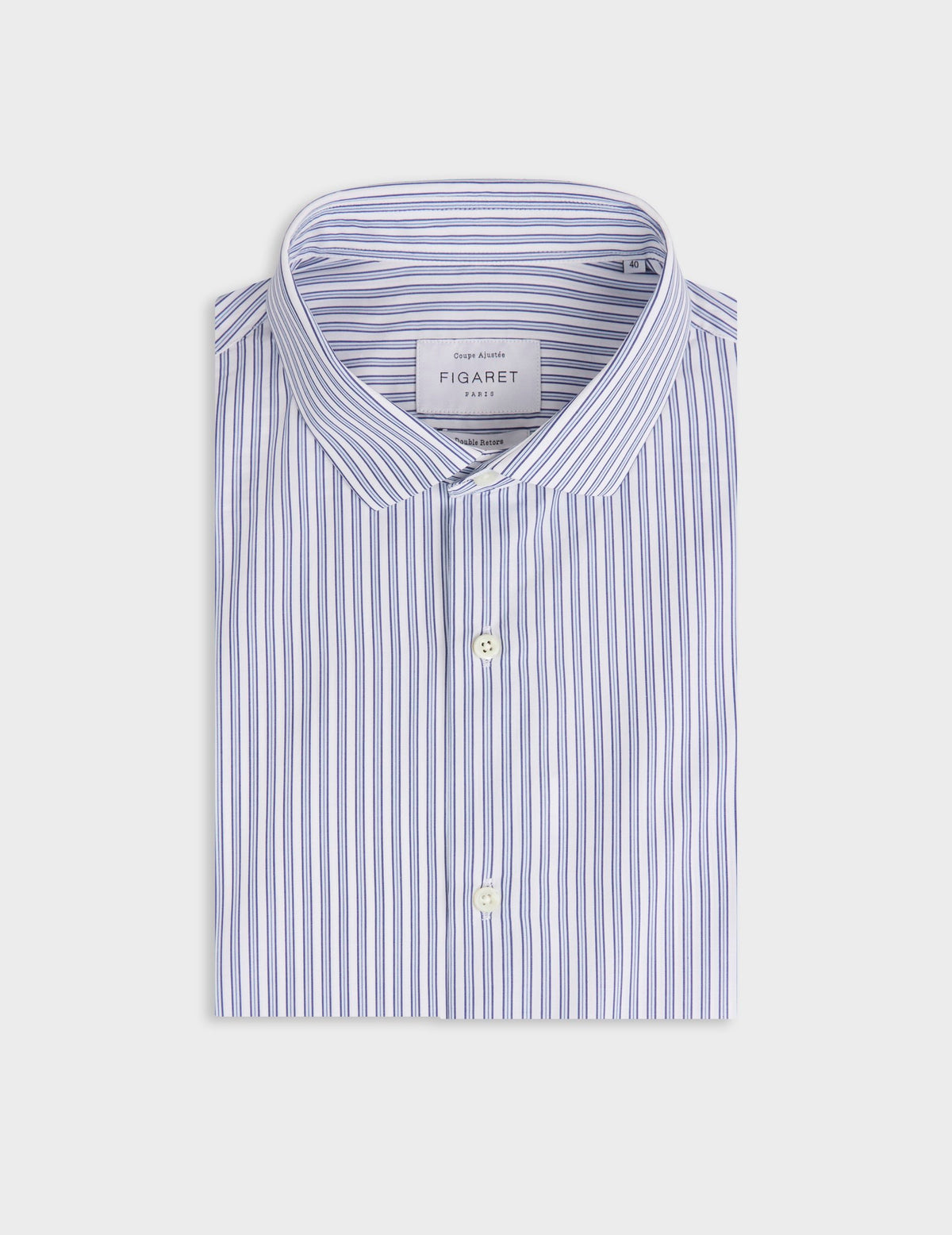 Chemise ajustée rayée bleue