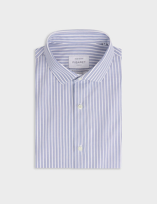Chemise ajustée rayée bleue