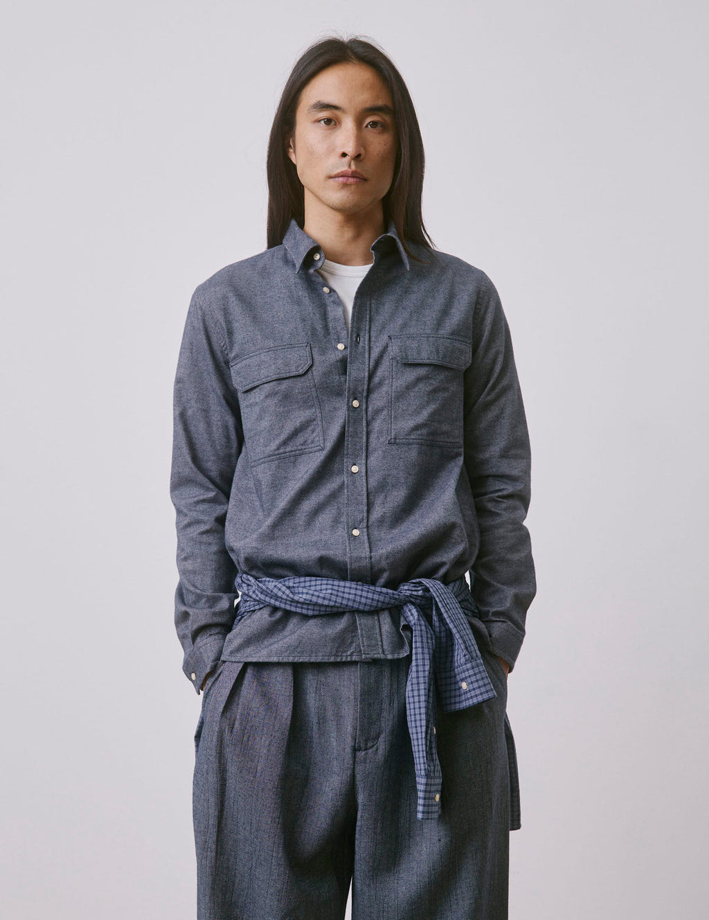 Chemise Florian en flanelle grise