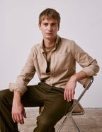 Chemise Gabriel en flanelle et cachemire beige