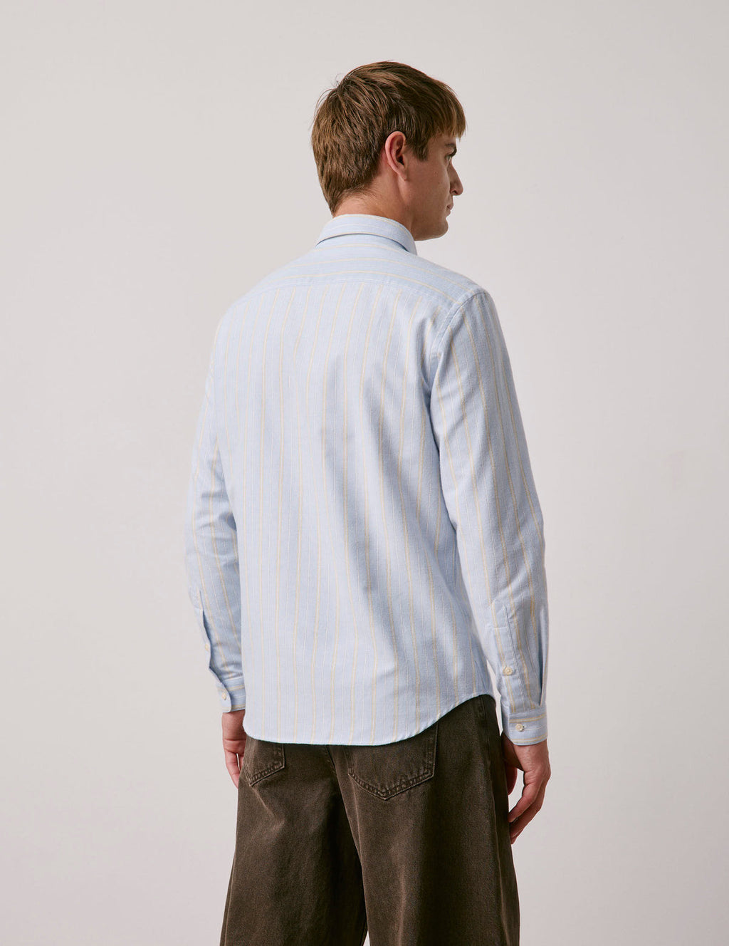 Chemise Gabriel bleue rayée jaune