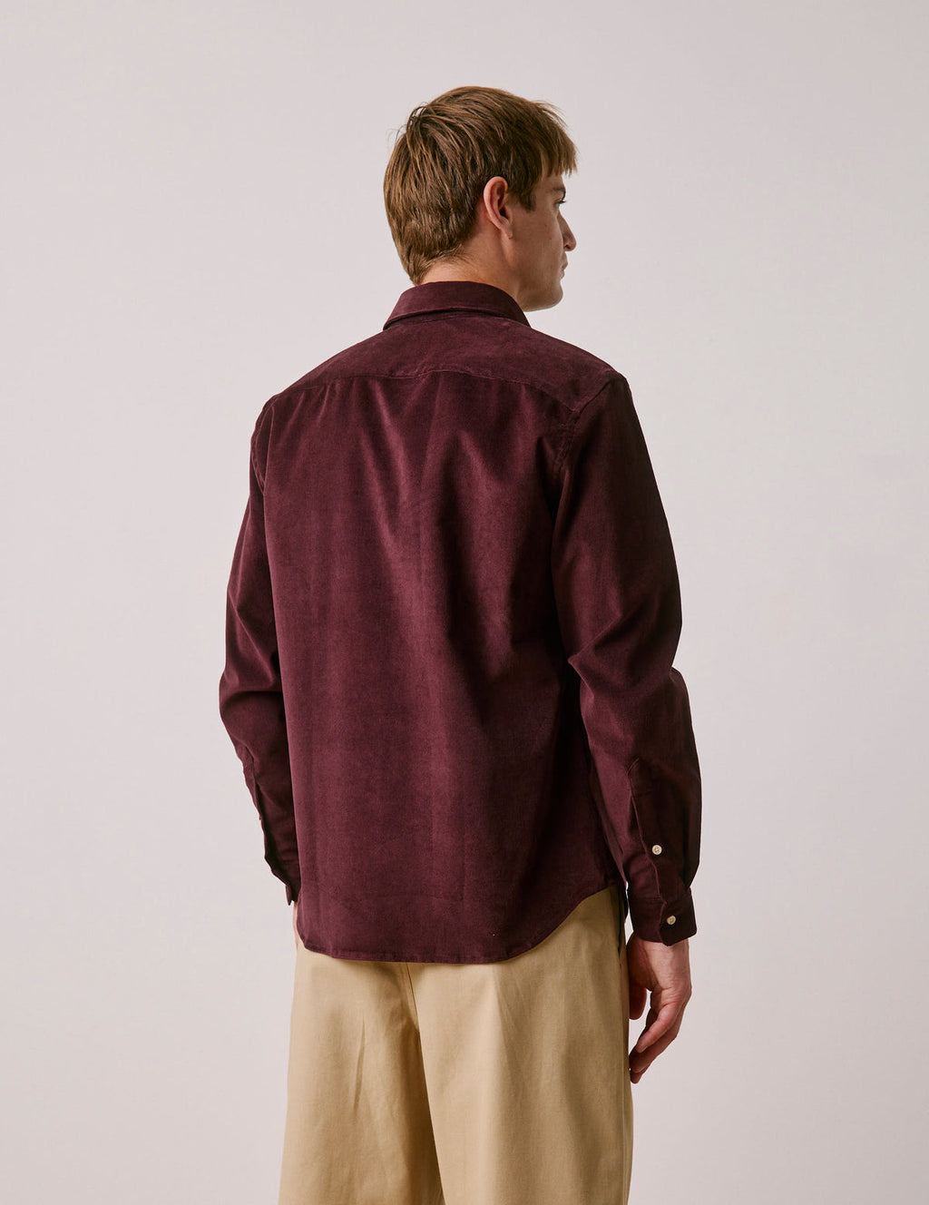 Chemise Gabriel en velours bordeaux