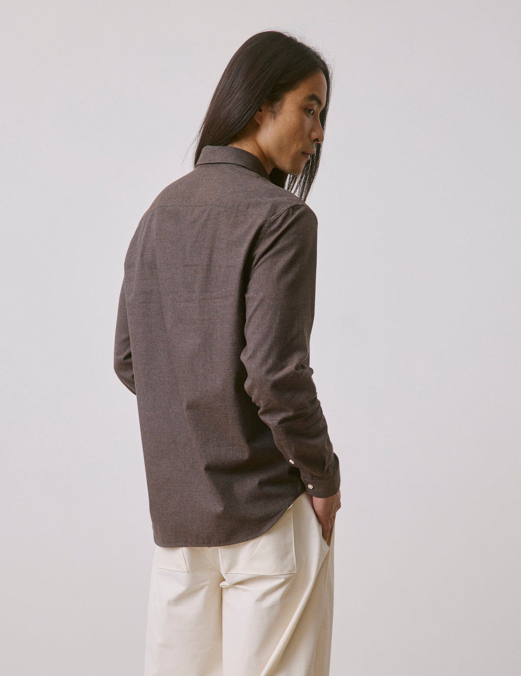 Chemise Gaspard en flanelle marron