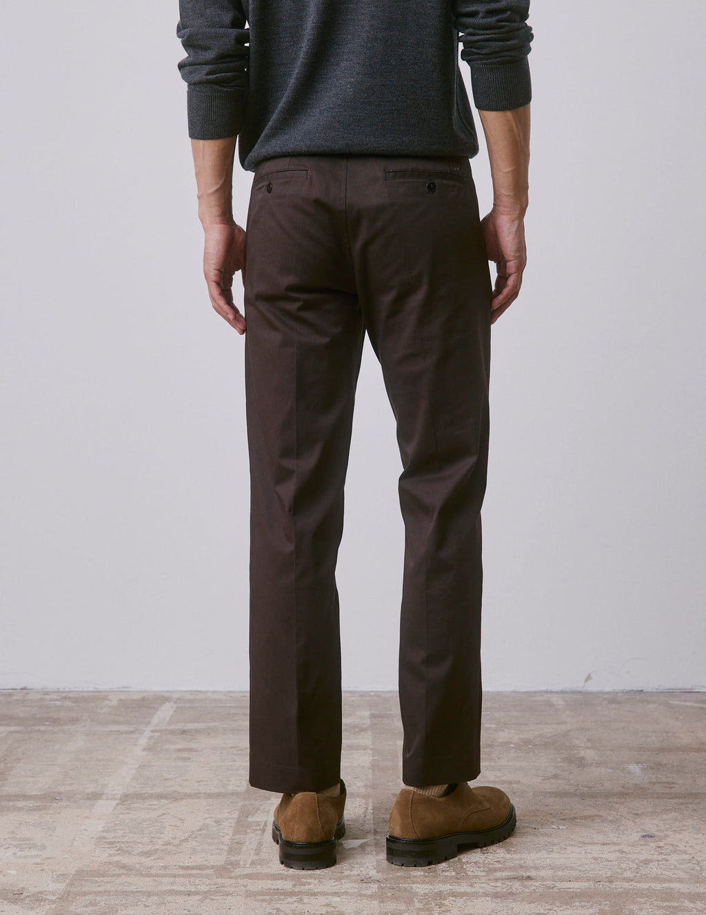 Chino Geofrey en twill de coton marron