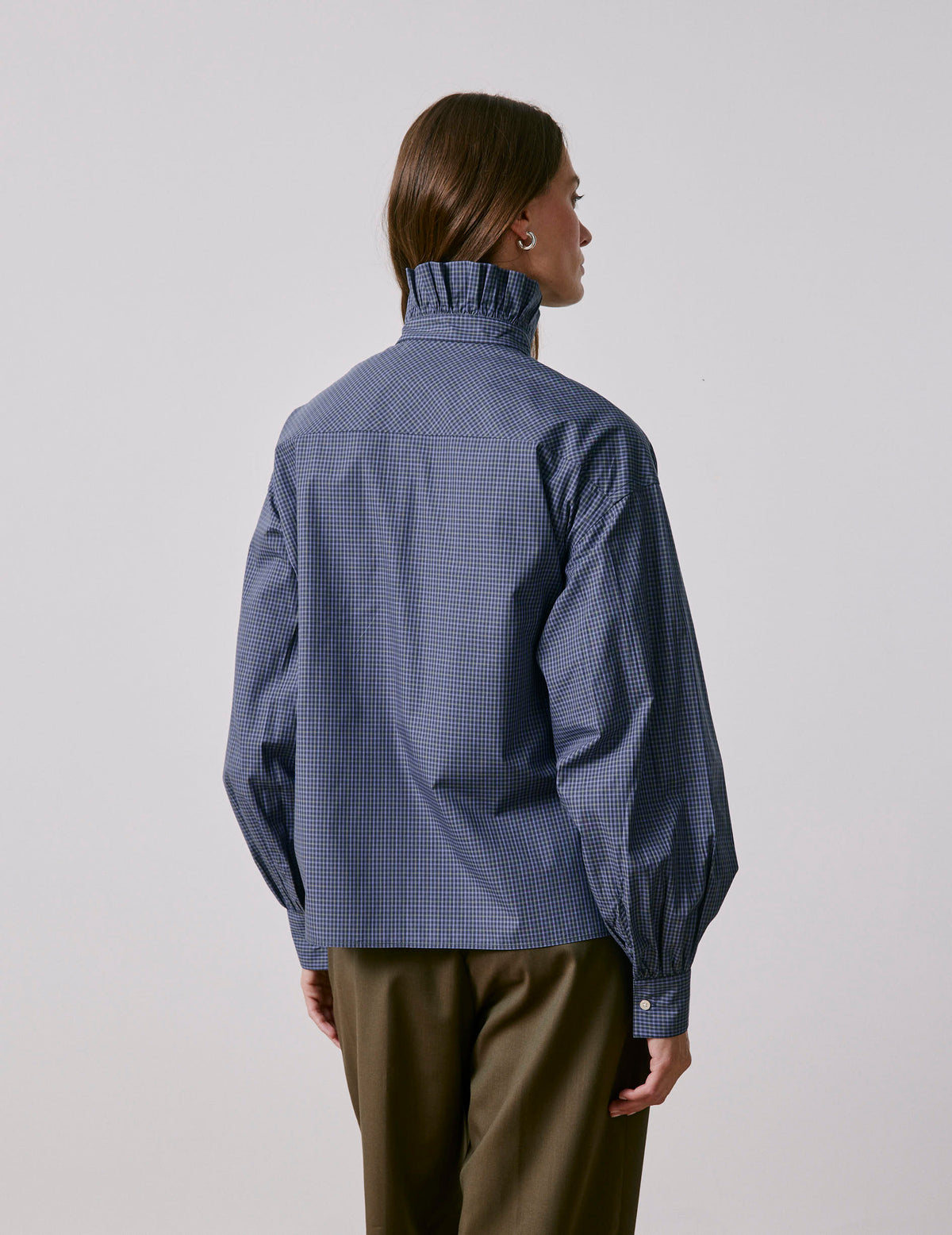 Chemise Greta à carreaux bleus