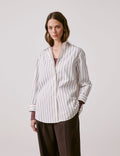 Chemise Mathilde rayée marron
