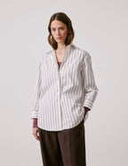 Chemise Mathilde rayée marron