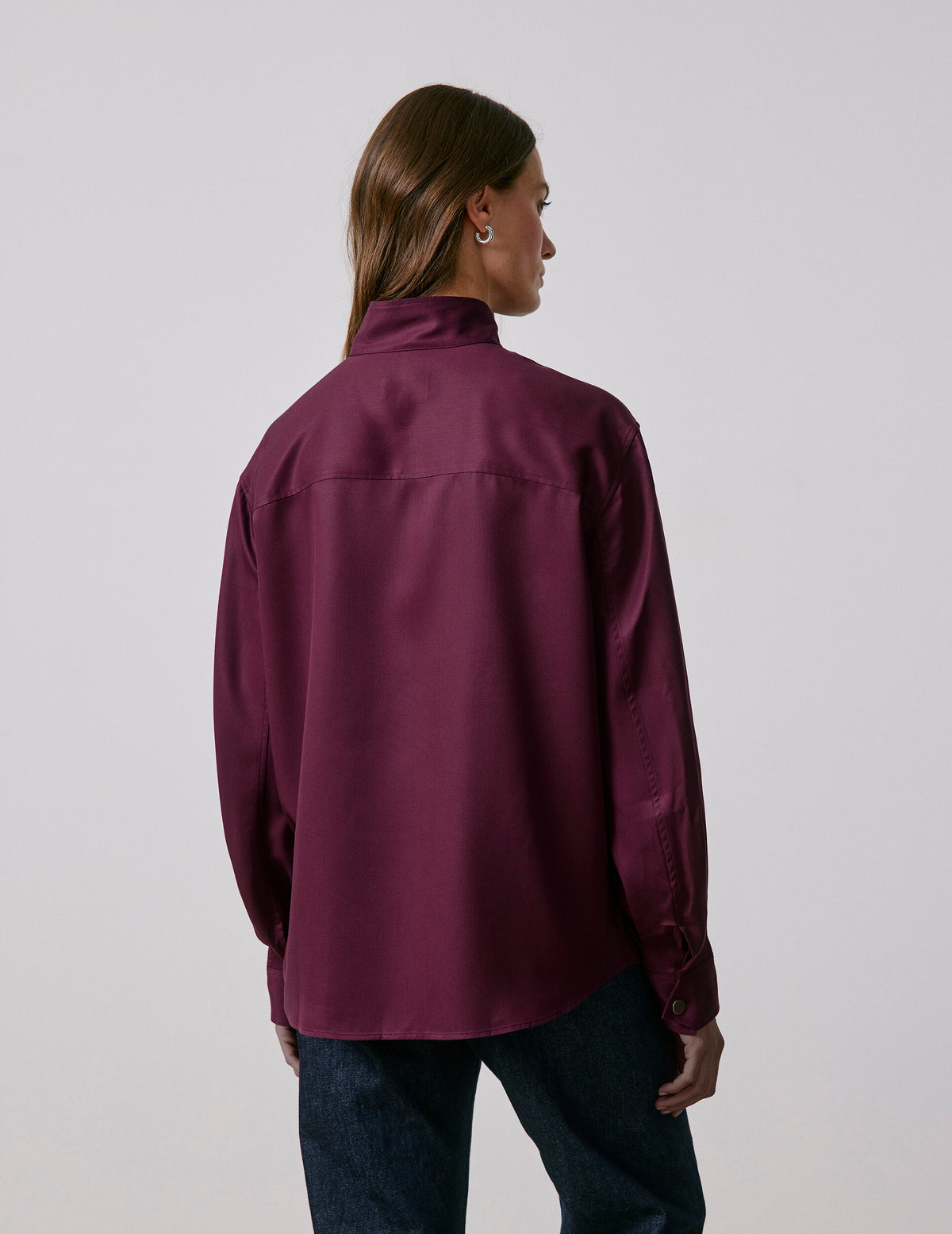 Chemise Innaée en lyocell bordeaux