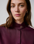 Chemise Innaée en lyocell bordeaux