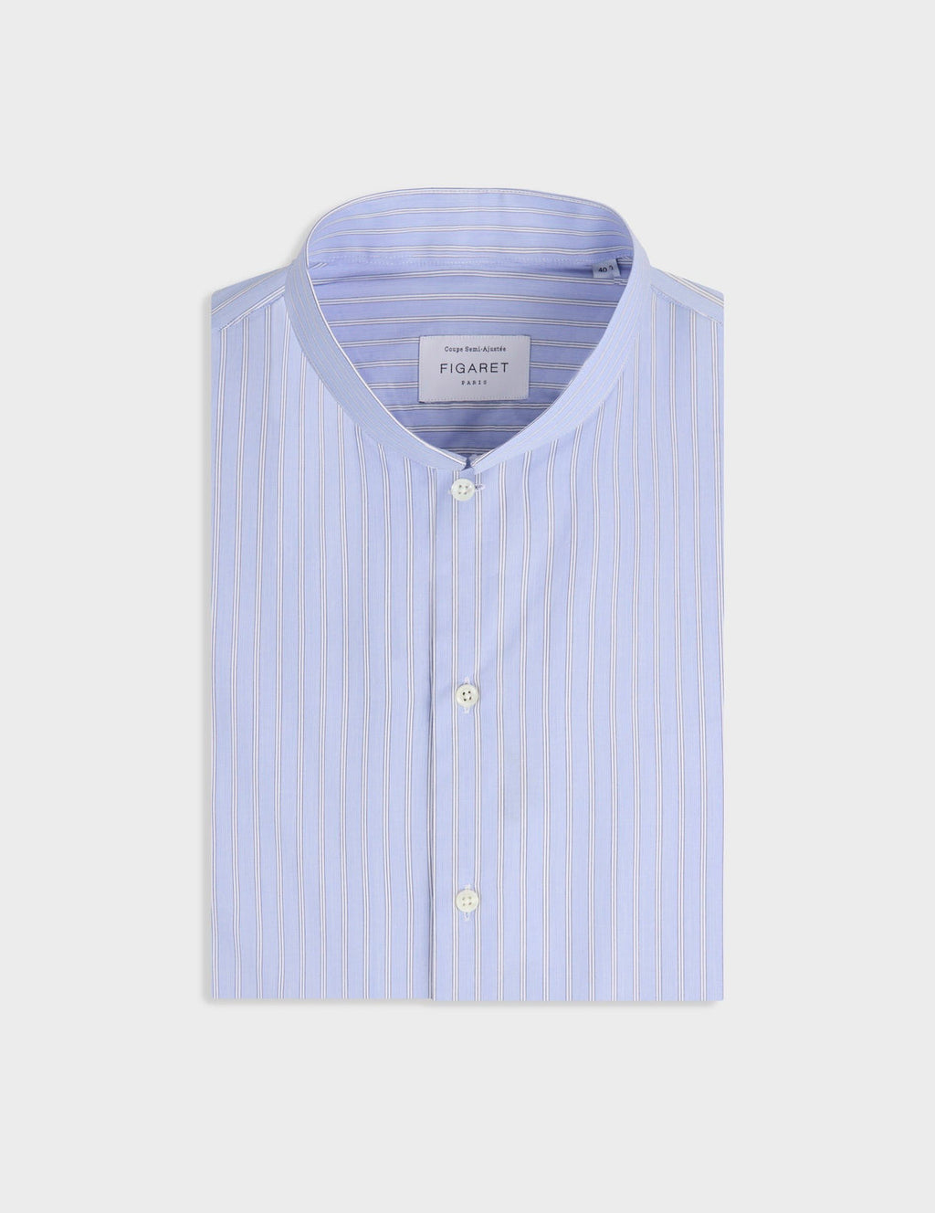 Chemise semi-ajustée rayée bleue