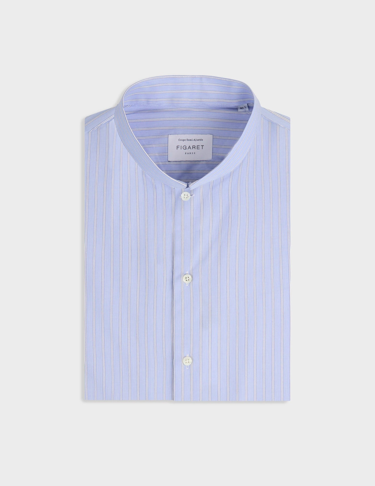 Chemise semi-ajustée rayée bleue