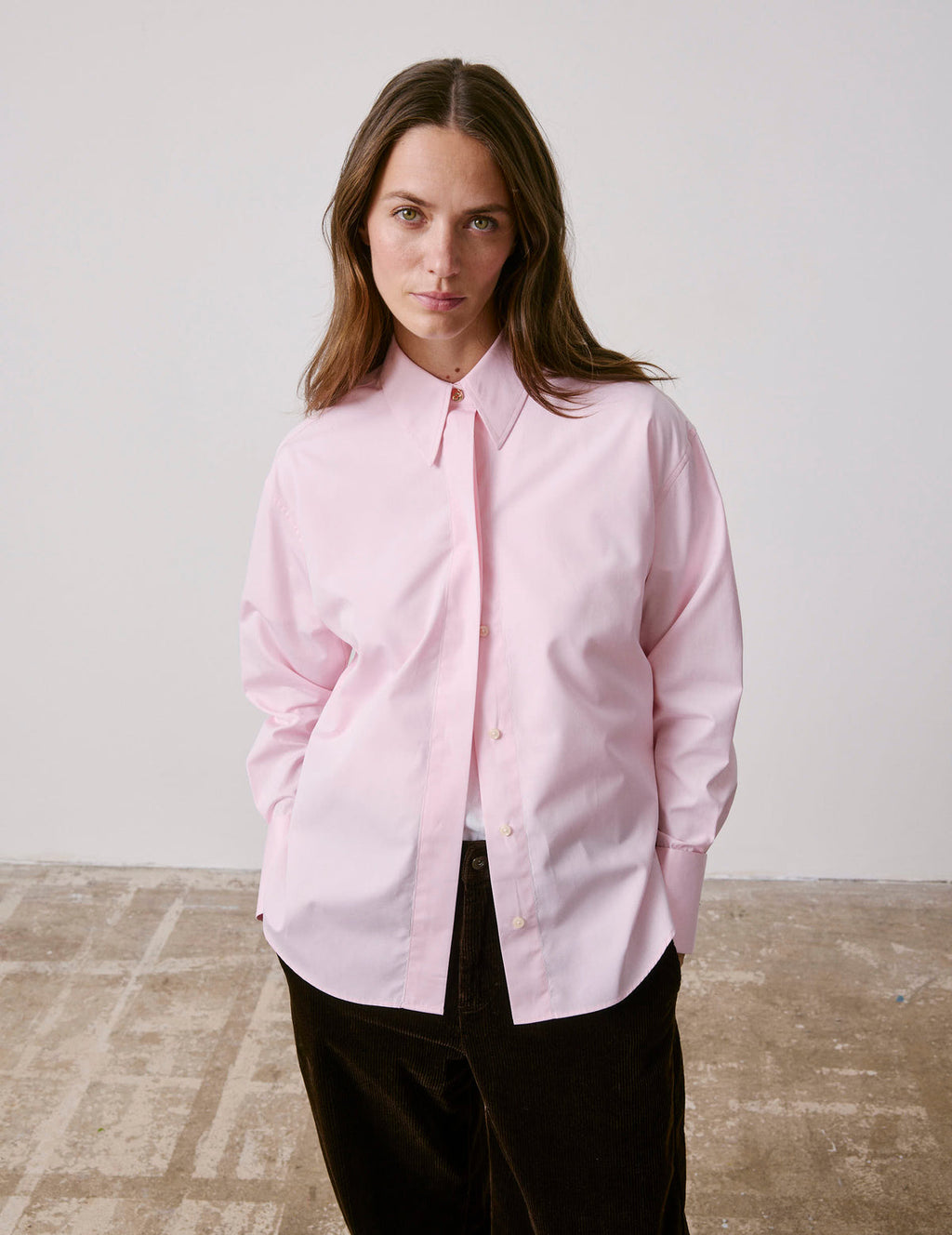 Chemise Irisa gorge cachée rose clair
