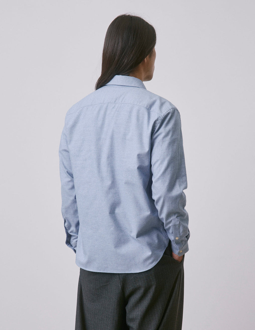 Chemise Irwin en flanelle et cachemire bleu clair
