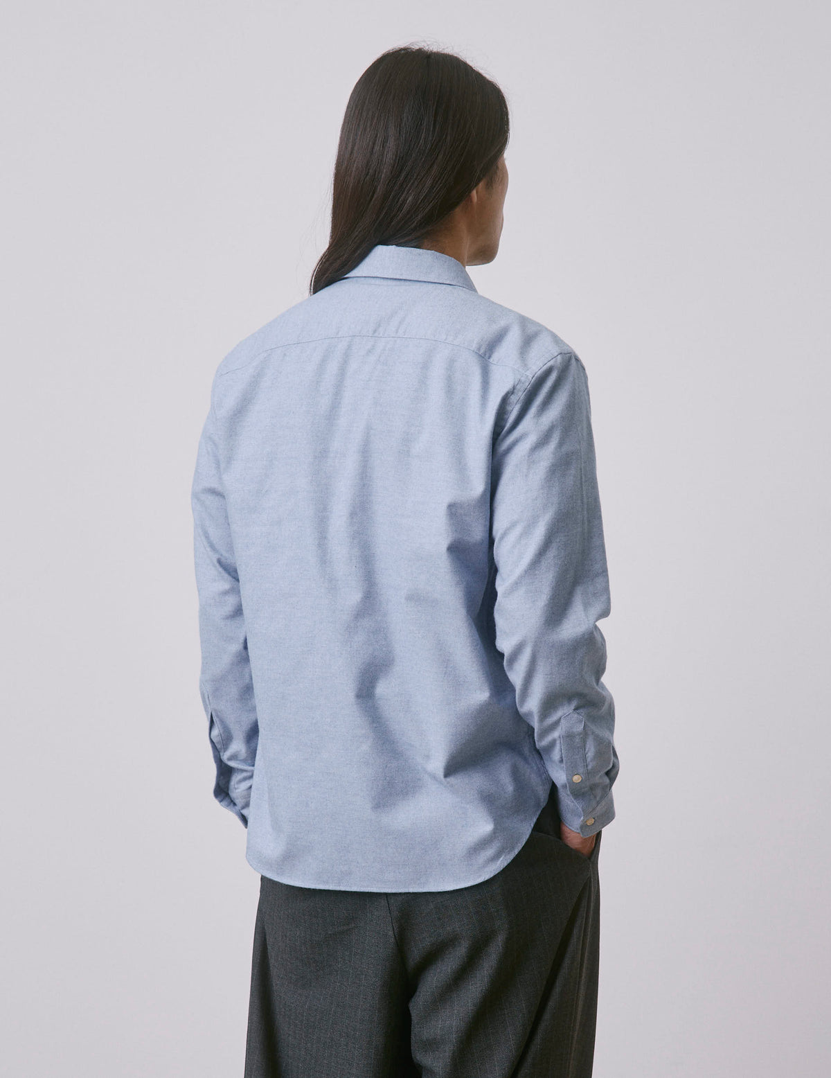 Chemise Irwin en flanelle et cachemire bleu clair