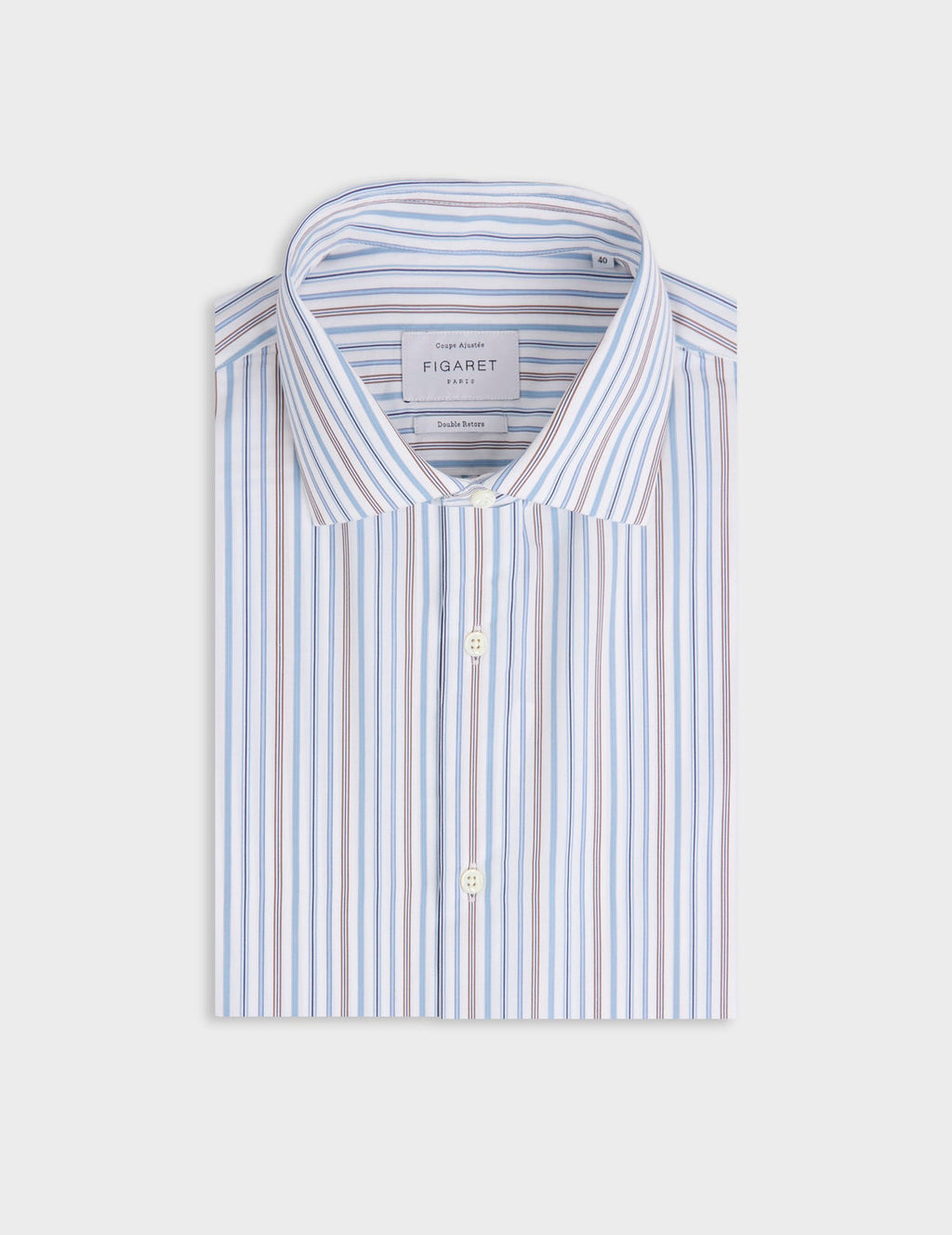 Chemise ajustée rayée bleue