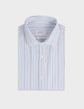 Chemise ajustée rayée bleue