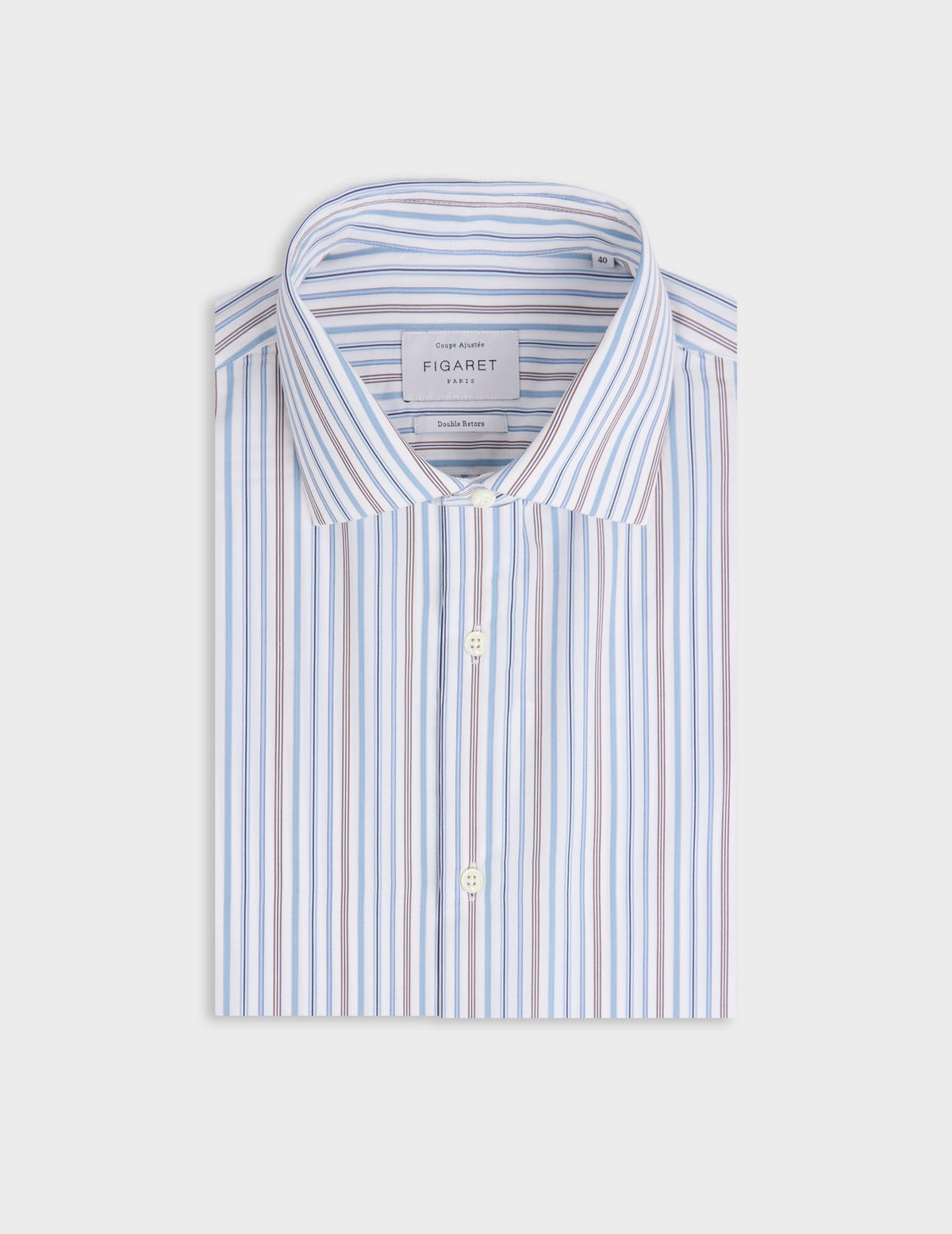 Chemise ajustée rayée bleue