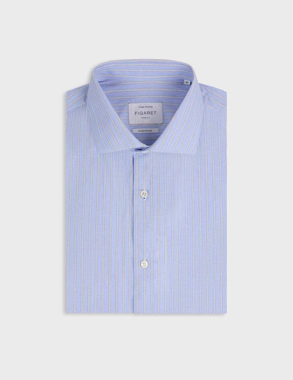 Chemise ajustée rayée bleue