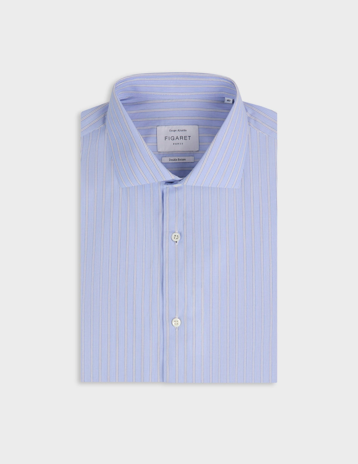 Chemise ajustée rayée bleue