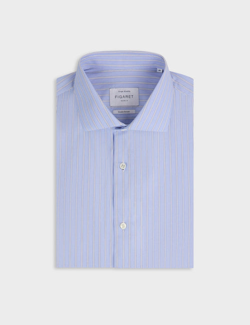 Chemise ajustée rayée bleue