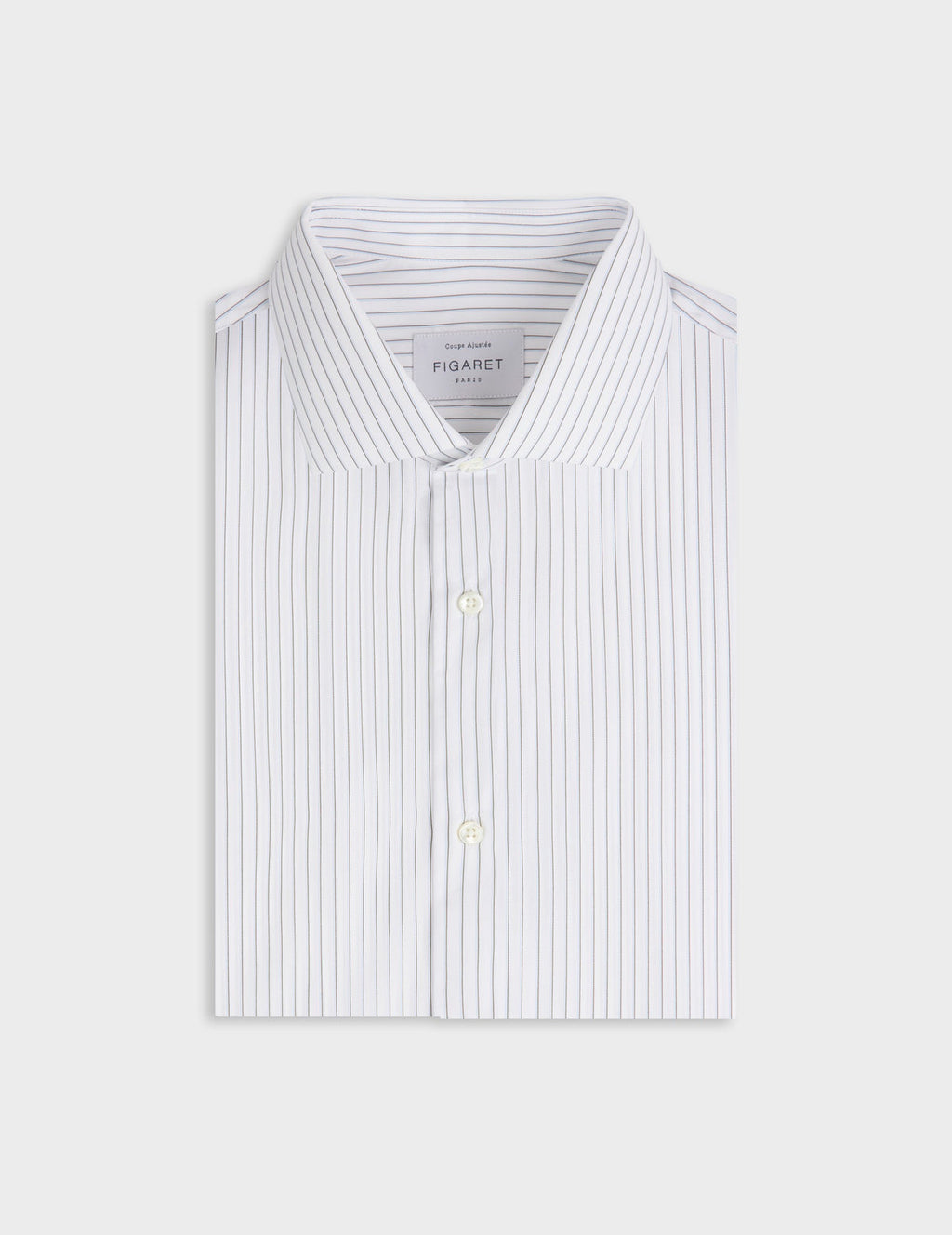 Chemise ajustée rayée kaki
