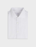 Chemise ajustée rayée kaki