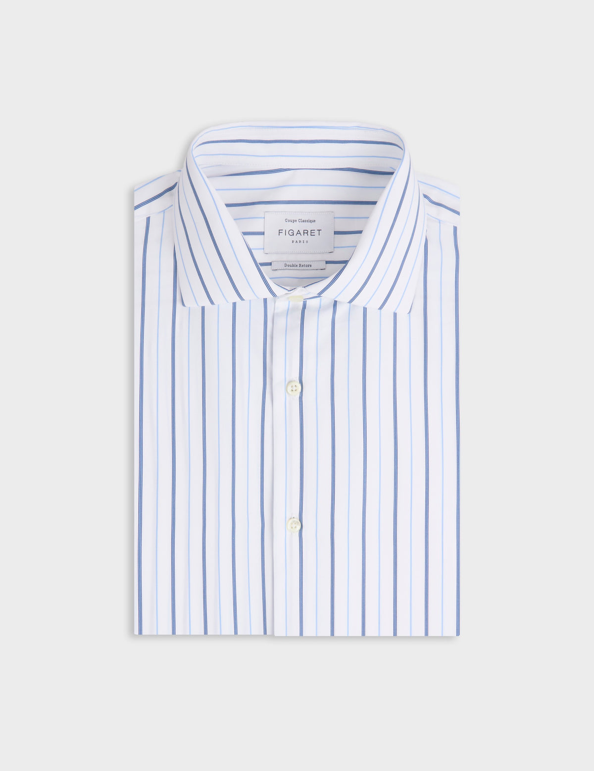 Chemise classique rayée bleue
